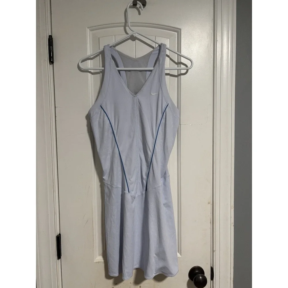 NIKE DANIELA HANTUCHOVA BLOOM PALE BLUE TENNIS DRESS RARE M Medium